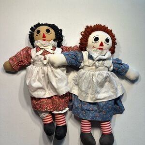 Vintage Rag Dolls with Floral Dresses
